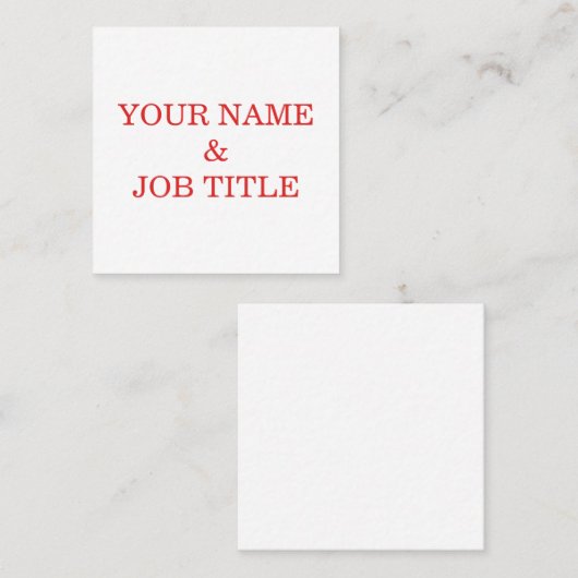 Aangepaste eigen tekst vierkante visitekaartje (Voorkant / Achterkant)