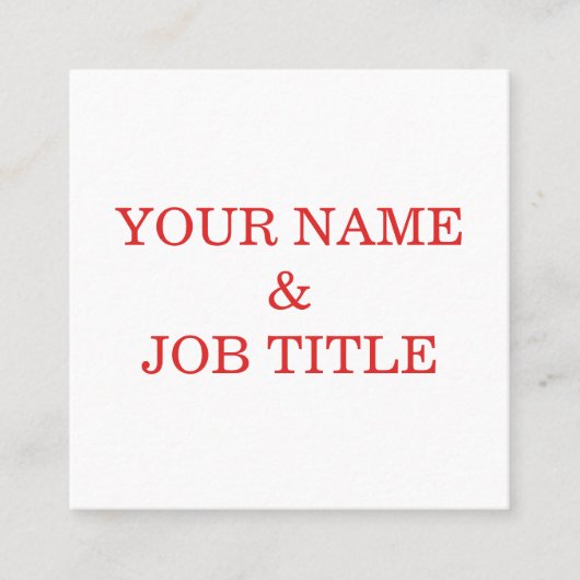 Aangepaste eigen tekst vierkante visitekaartje (Voorkant)