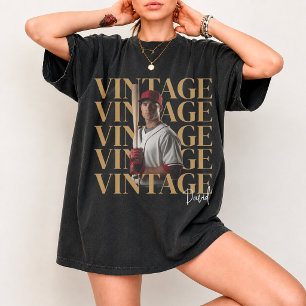 Aangepaste eigen vintage 90s T-shirt, honkbal T-shirt