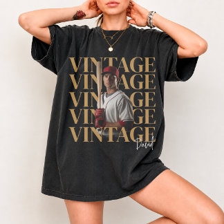 Aangepaste eigen vintage 90s T-shirt, honkbal T-shirt