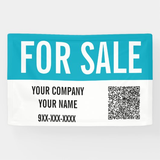 Aangepaste eigendom te koop QR-code onroerend goed Spandoek (Horizontaal)