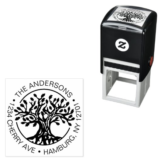 Aangepaste eiken boom Retouradres Zelfinktende Stempel (In situ)