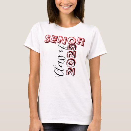 Aangepaste eindexamenklas 2025 afstuderen t-shirt (Voorkant)