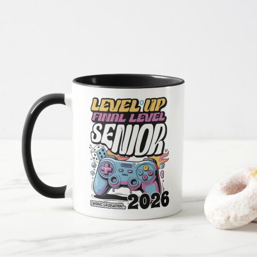 Aangepaste eindexamenklas van 2026, grappige afges mok (Met donut)