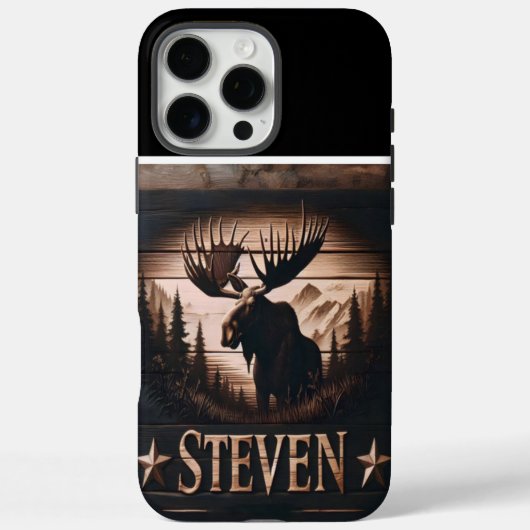 Aangepaste eland teken met bergen Case-Mate iPhone case (Achterkant)