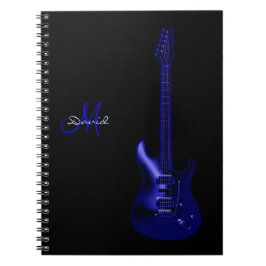 Aangepaste Electric Blue Guitar Music-laptop Notitieboek