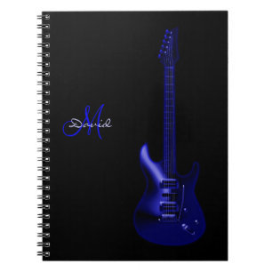 Aangepaste Electric Blue Guitar Music-laptop Notitieboek