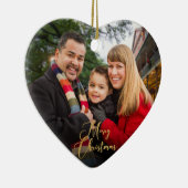 Aangepaste Elegant 2-side Gold-serie met kerstfoto Keramisch Ornament (Rechts)