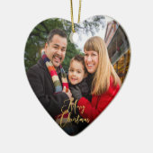 Aangepaste Elegant 2-side Gold-serie met kerstfoto Keramisch Ornament (Links)