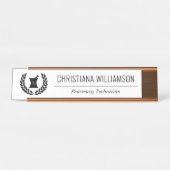 Aangepaste Elegant apotheker apotheek personeel Bureau Naambordje (Voorkant)