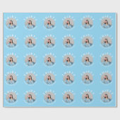 Aangepaste Elegant Blauw 30e Verjaardag Gift Cadeaupapier (Vlak)