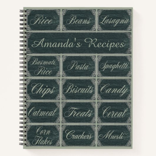 Aangepaste Elegant Chalkboard Recipes Notitieboek (Voorkant)