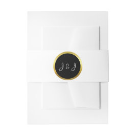 Aangepaste Elegant Custom Black & Gold Wedding Uitnodigingen Wikkel