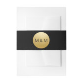 Aangepaste Elegant Custom Black & Gold Wedding Uitnodigingen Wikkel (Voorkant Voorbeeld)