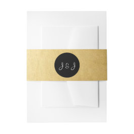 Aangepaste Elegant Custom Black & Gold Wedding Uitnodigingen Wikkel