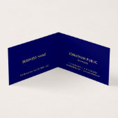 Aangepaste Elegant Faux Gold Script Tekst Navy Opg Visitekaartje (Binnen)