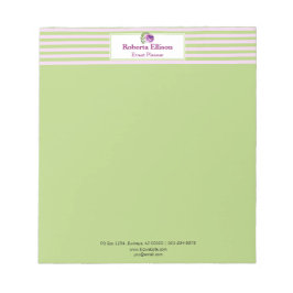Aangepaste Elegant Floral Roos Pastel Stripes Notitieblok