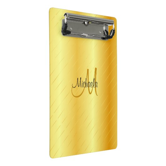 Aangepaste Elegant Gold Kijk Monogram Sjabloon Mini Klembord (Schuin)