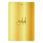 Aangepaste Elegant Gold Kijk Monogram Sjabloon Mini Klembord (Achterkant)