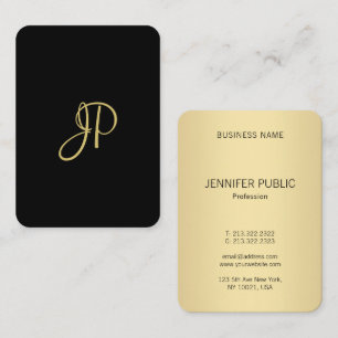 Aangepaste Elegant Gold Modern Monogram Sjabloon Visitekaartje