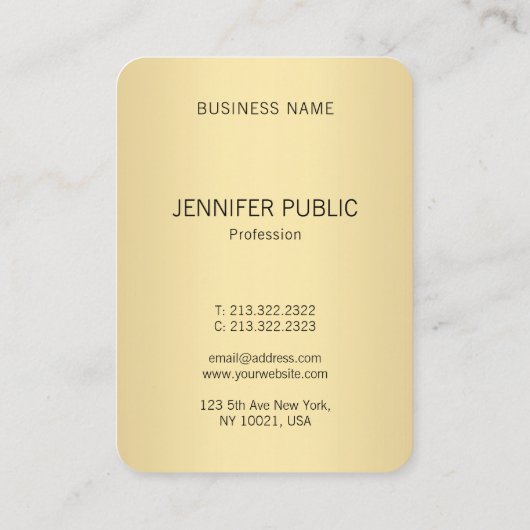 Aangepaste Elegant Gold Modern Monogram Sjabloon Visitekaartje (Achterkant)