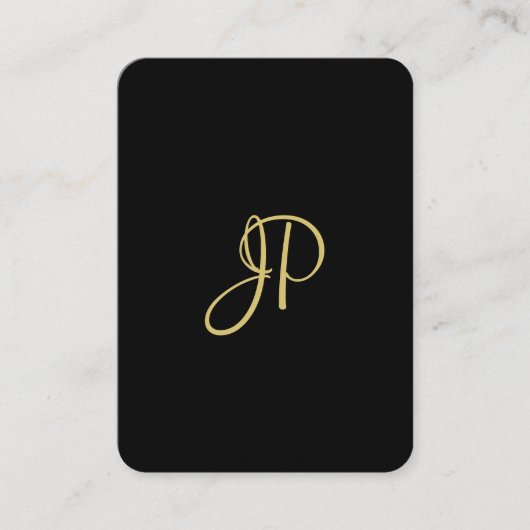 Aangepaste Elegant Gold Modern Monogram Sjabloon Visitekaartje (Voorkant)
