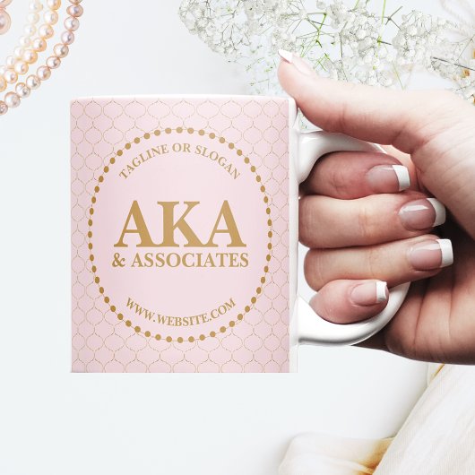 Aangepaste Elegant Gold Trellis Monogram Business Koffiemok