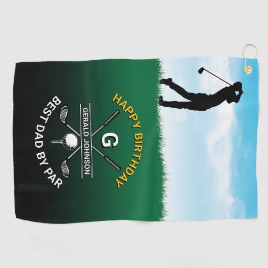 Aangepaste Elegant Golf Monogram Party Design Golfhanddoek (Horizontaal)