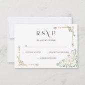 Aangepaste Elegant Gouden Bruiloft RSVP Sjabloon (Voorkant)