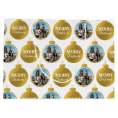 Aangepaste Elegant Gouden Foto Ornamenten Kerst Groot Cadeauzakje (Achterkant)