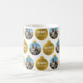 Aangepaste Elegant Gouden Foto Ornamenten Kerst Koffiemok (Center)