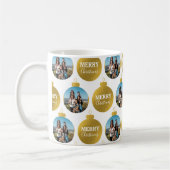 Aangepaste Elegant Gouden Foto Ornamenten Kerst Koffiemok (Links)