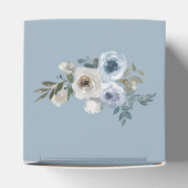 Aangepaste Elegant Grey Blue Floral Bedankdoosjes (Bovenkant)