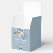 Aangepaste Elegant Grey Blue Floral Bedankdoosjes (Geopend)