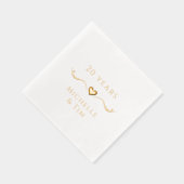 Aangepaste Elegant Hart 20e bruiloft Jubileum Folie Servetten (Rechts)