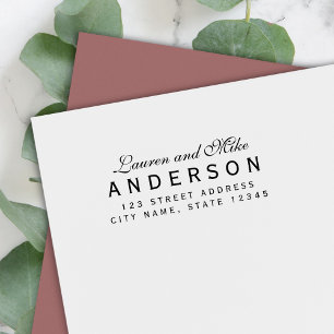 Aangepaste Elegant Koppel Naam Retouradres Zelfinktende Stempel