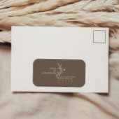 Aangepaste Elegant Minimalistisch Bruin Bruiloft R Etiket