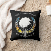 Aangepaste Elegant Minimalistisch Golf Monogram On Kussen (Deken)
