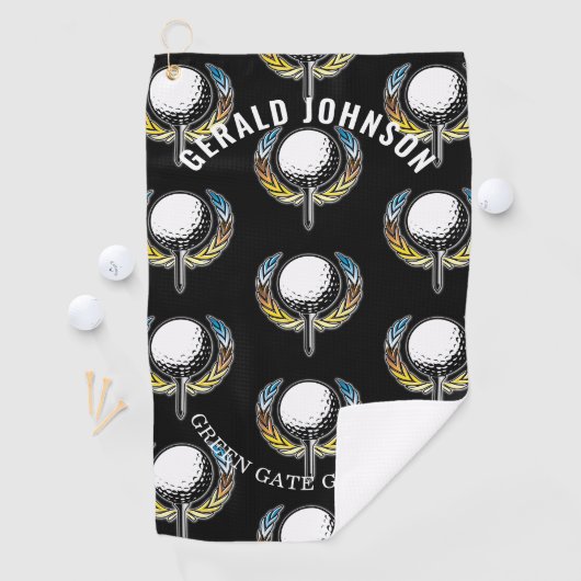 Aangepaste Elegant minimalistisch golfontwerp Golfhanddoek (Insitu)