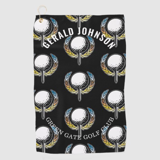 Aangepaste Elegant minimalistisch golfontwerp Golfhanddoek (Voorkant)