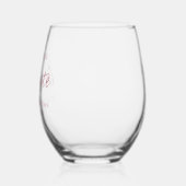 Aangepaste Elegant Modern Roze Borstel Script Afst Wijnglas Zonder Voet (Links)