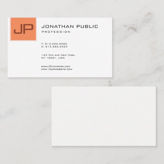 Aangepaste Elegant Moderne Monogram Sjabloon Visitekaartje (Voorkant / Achterkant)