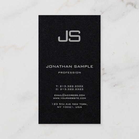 Aangepaste Elegant Moderne Monogram Sjabloon Visitekaartje (Achterkant)