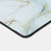 Aangepaste Elegant Monogram Aqua Marmer Bureaumat (Hoek)