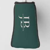 Aangepaste Elegant Monogram en Naam Groen Golfheadcover (Draai 90)