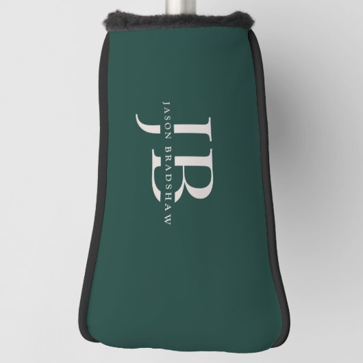 Aangepaste Elegant Monogram en Naam Groen Golfheadcover (Draai 90)