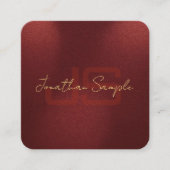 Aangepaste Elegant Monogram Initialen Gold Look Te Vierkante Visitekaartje (Voorkant)