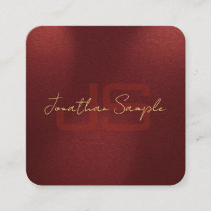 Aangepaste Elegant Monogram Initialen Gold Look Te Vierkante Visitekaartje