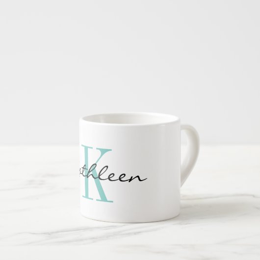 Aangepaste elegant monogram kleine espresso beker espresso kop (Voorkant rechts)