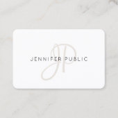 Aangepaste Elegant Monogram Moderne Sjabloon Visitekaartje (Voorkant)